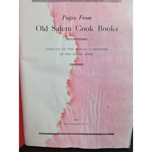 Vintage‎ 1945 Salem Cookbook Recipes Pages From The Old Winston Salem NC Book - Picture 5 of 14